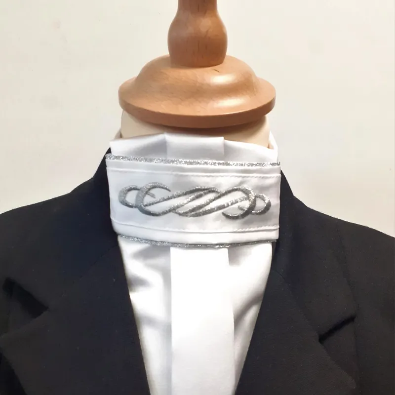 ShowQuest Enya Ready Tied Stock - White/Silver